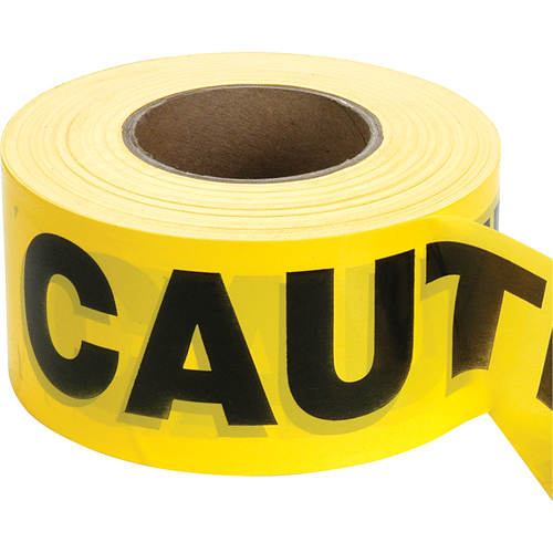 Barricade Tape, English, 3" W x 1000' L, 2 mils, Black on Yellow Nia-Chem Ltd.