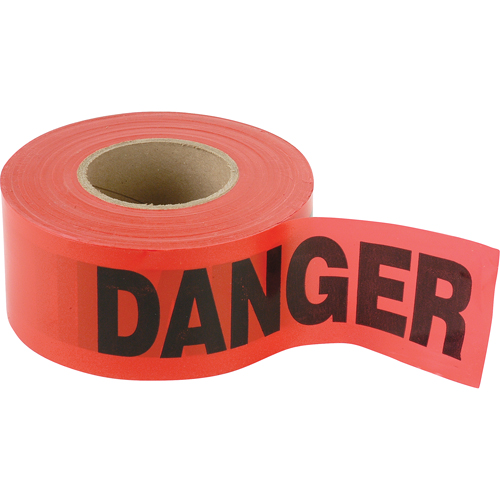 Petits rubans standards pour barricades, Anglais, 3" la x 300' lo, 2 mils, Noir/rouge Nia-Chem Ltd.