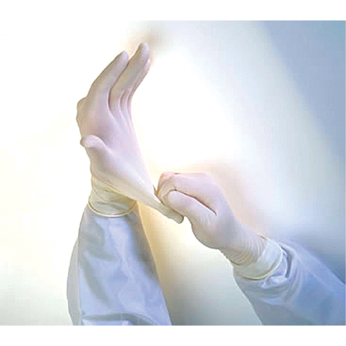Gants d'examen Qualatex Miracle Grip QRP, Moyen, Latex, 6 mils, Sans poudre, Blanc Nia-Chem Ltd.