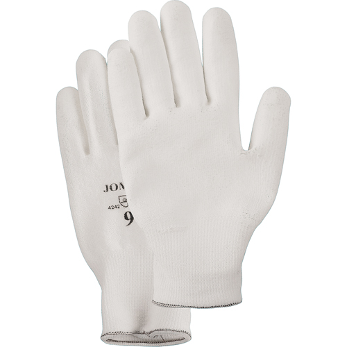 Gants enduit &agrave; paume tricot&eacute;e blanc, Taille Petit/7, Rev&ecirc;tement Polyur&eacute;thane, Enveloppe en PEHP, EN 388 niveau 2 Nia-Chem Ltd.