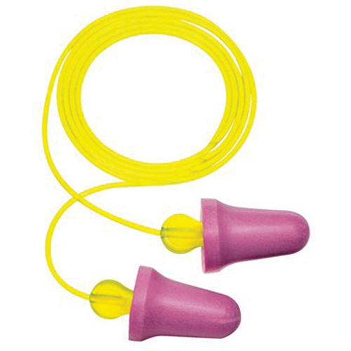 Bouchons d'oreilles en mousse sans contact E-A-R, Paire - Sac en poly, Avec cordon Nia-Chem Ltd.
