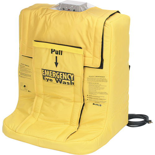 Douche oculaire On-Site avec enveloppe chauffante, Aliment&eacute; par gravit&eacute;, Capacit&eacute; 7 gal., Conformit&eacute; ANSI Z358.1 Nia-Chem Ltd.
