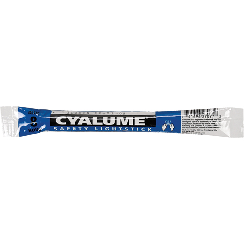B&acirc;tons de s&eacute;curit&eacute; luminescents Cyalume 6", Bleu, Dur&eacute;e 8 h Nia-Chem Ltd.