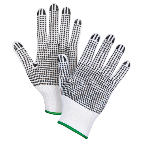 Gants tricot&eacute;s deux c&ocirc;t&eacute;s &agrave; pois, Poly/coton, Deux c&ocirc;t&eacute;s, Calibre 7, Moyen Nia-Chem Ltd.