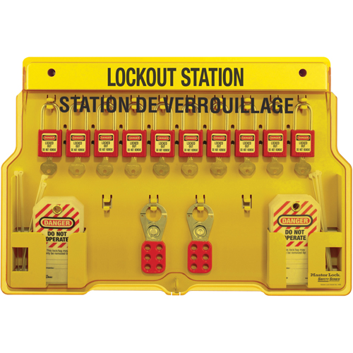 Stations de verrouillage, Cadenas Thermoplastique, Capacit&eacute; de 10, Cadenas Compris Nia-Chem Ltd.
