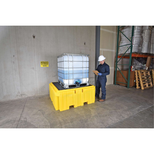 GRV Spill Pallet Plus sans drain, Capacit&eacute; de d&eacute;versement 365 gal. US, 62" x 62" x 28" Nia-Chem Ltd.