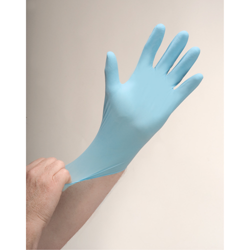 Gants d'examen r&eacute;sistants &agrave; la perforation, Moyen, Nitrile, 4,5 mils, Sans poudre, Bleu Nia-Chem Ltd.