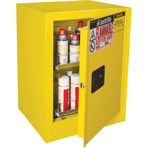 Sure-Grip&reg; EX Benchtop Flammable Safety Cabinet, 24 gal., 1 Door, 21" W x 27" H x 18" D Nia-Chem Ltd.
