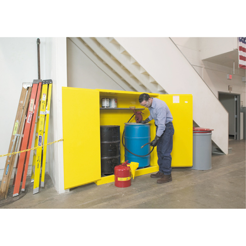 Sure-Grip&reg; EX Vertical Drum Storage Cabinets, 110 US gal. Cap., 2 Drums, Yellow Nia-Chem Ltd.