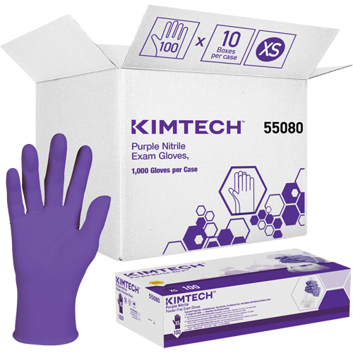 Gants d'examen Kimtech, T-petit, Nitrile, 6 mils, Sans poudre, Mauve, Classe 2 Nia-Chem Ltd.