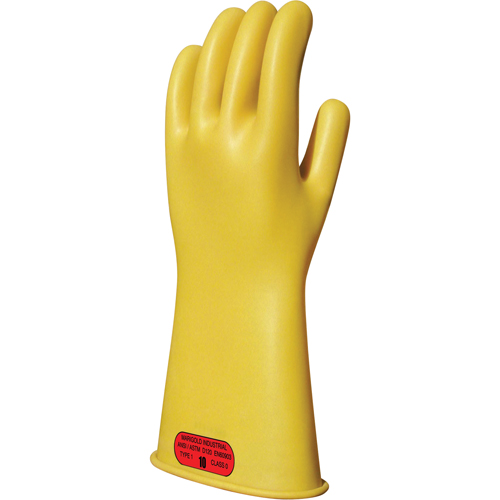 Gants isolants en caoutchouc naturel jaune, ASTM classe 0, Taille 8, 14" lo Nia-Chem Ltd.