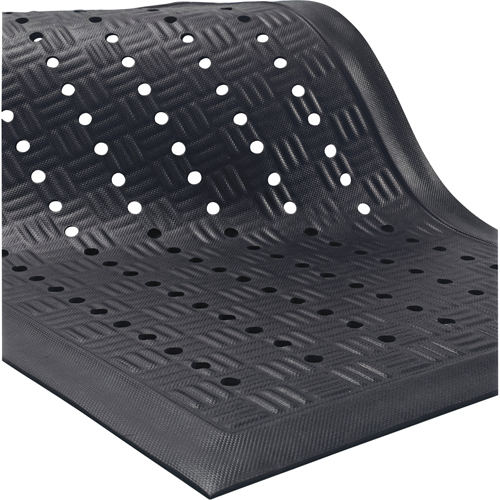 Cushion Station Mats, Slotted, 3-4/25' x 12-3/5' x 9/16", Black, Nitrile Nia-Chem Ltd.