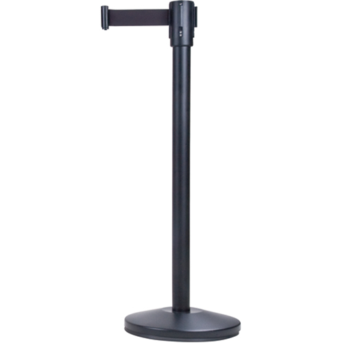 Barri&egrave;res sur pieds pour le contr&ocirc;le des foules, Acier, 35" h, Ruban Noir, Longueur du ruban 7' Nia-Chem Ltd.