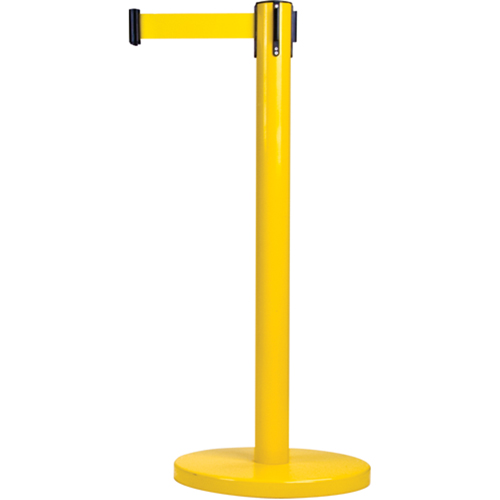 Barri&egrave;res sur pieds pour le contr&ocirc;le des foules, Acier, 35" h, Ruban Jaune, Longueur du ruban 7' Nia-Chem Ltd.