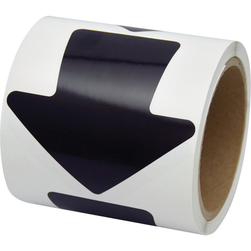 Coloured Floor Marking Decals, Arrow, 4" L x 4" W, Black, Vinyl Nia-Chem Ltd.