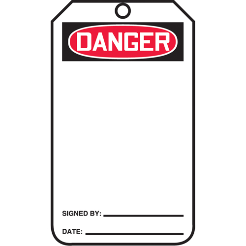 Safety Tags, Plastic, 3-3/8" W x 5-7/8" H, English Nia-Chem Ltd.
