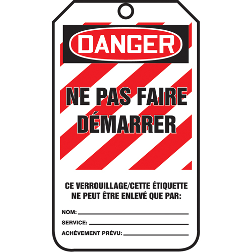 Lockout Tags, Cardstock, 3-1/8" W x 5-7/8" H, French Nia-Chem Ltd.