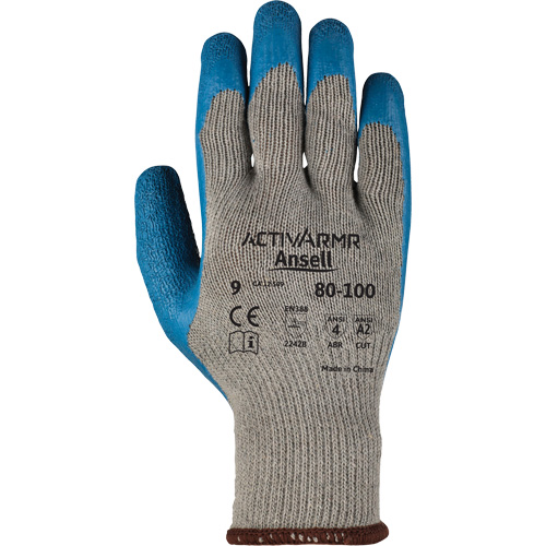 Gants ActivArmr 80-100, 10/T-Grand, R&ecirc;vetement Latex de caoutchouc, Calibre 10, Enveloppe en Polyester/Coton Nia-Chem Ltd.