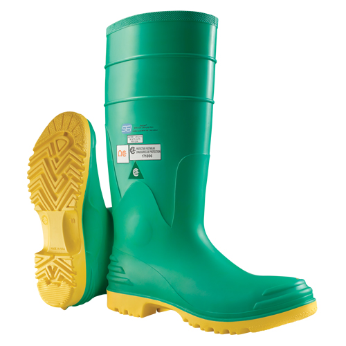 Bottes aux genoux Hazmax 16", PVC, Embout Acier, Pointure 6, Semelle R&eacute;sistant aux perforations Nia-Chem Ltd.