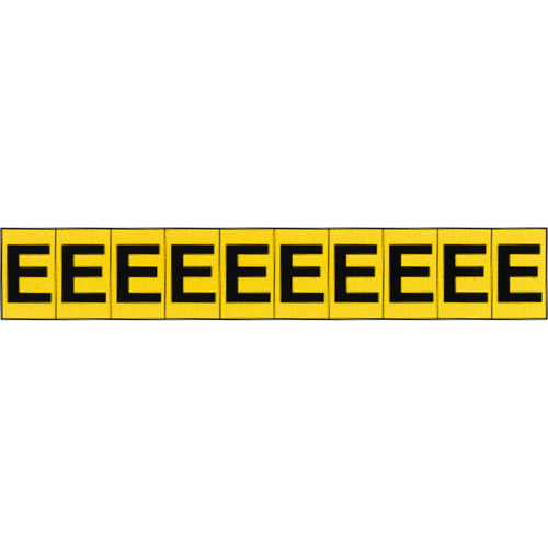 Rep&egrave;res adh&eacute;sifs &agrave; lettres individuelles, E, 1" h, Noir sur jaune Nia-Chem Ltd.