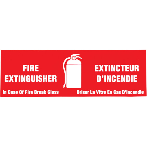 "Fire Extinguisher / Extincteur d'incendie" Label, 2" x 6", Vinyl, Bilingual with Pictogram Nia-Chem Ltd.