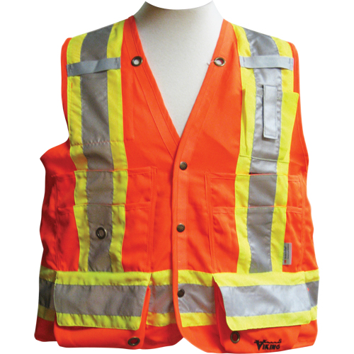 Surveyor Safety Vest, High Visibility Orange, Medium, Polyester Nia-Chem Ltd.