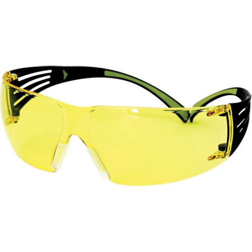 Lunettes de s&eacute;curit&eacute; SecureFit s&eacute;rie 400, Lentille Ambr&eacute;e, Antibu&eacute;e/Anti-&eacute;gratignures, ANSI Z87+/R&eacute;pond ou surpasse la norme CSA Z94.3 Nia-Chem Ltd.