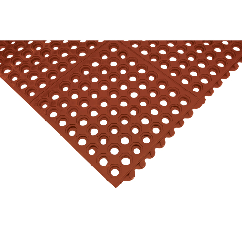 Anti-Fatigue Link Matting, Honeycomb, 3' x 3' x 1/2", Brown, Nitrile/Rubber Nia-Chem Ltd.