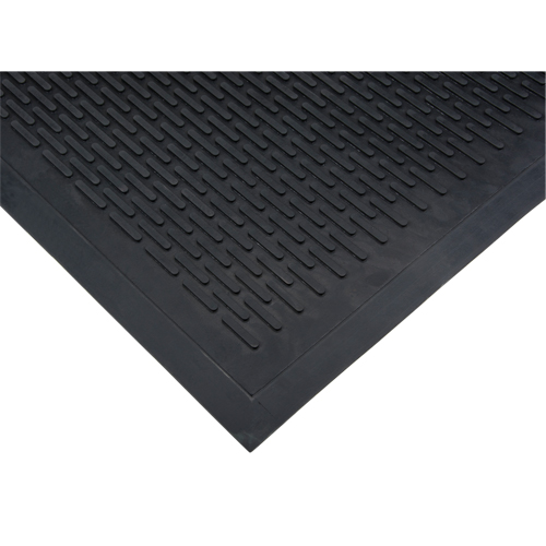 Low-Profile Matting, Rubber, Scraper Type, Solid Pattern, 3' x 5', Black Nia-Chem Ltd.