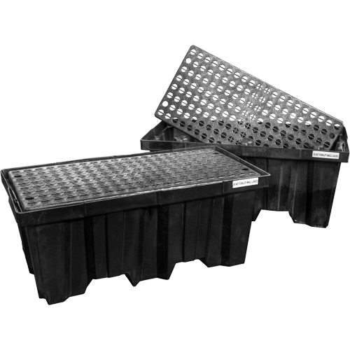 Nestable Spill Pallets, 66 US gal. Spill Capacity, 51" x 26" x 21" Nia-Chem Ltd.
