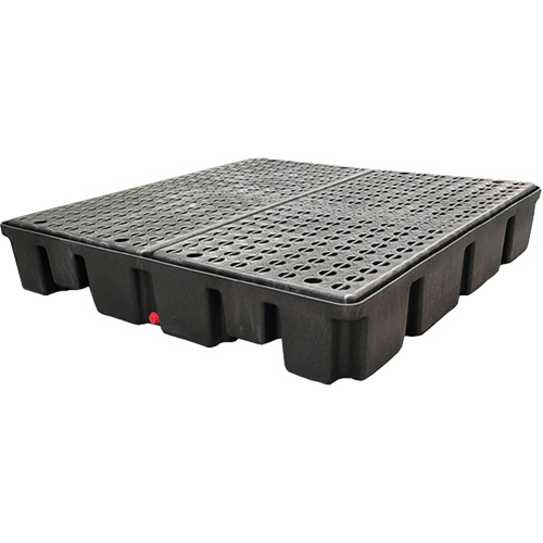 Nestable Spill Pallet With Drain, 66 US gal. Spill Capacity, 49" x 49" x 10.5" Nia-Chem Ltd.
