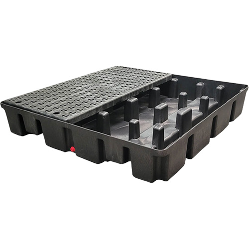Nestable Spill Pallet With Drain, 66 US gal. Spill Capacity, 49" x 49" x 10.5" Nia-Chem Ltd.