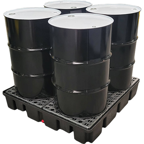 Nestable Spill Pallet With Drain, 66 US gal. Spill Capacity, 49" x 49" x 10.5" Nia-Chem Ltd.