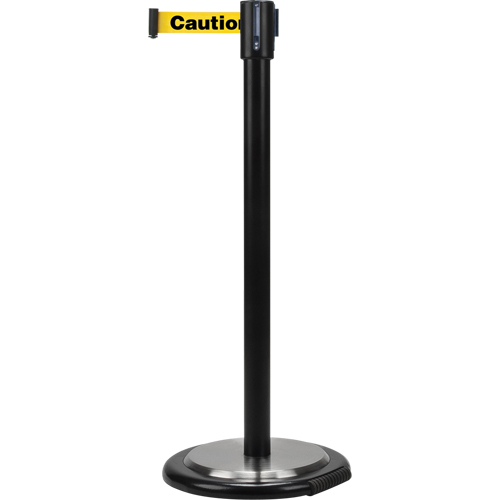 Free-Standing Crowd Control Barrier, Steel, 35" H, Yellow Tape, 7' Tape Length Nia-Chem Ltd.