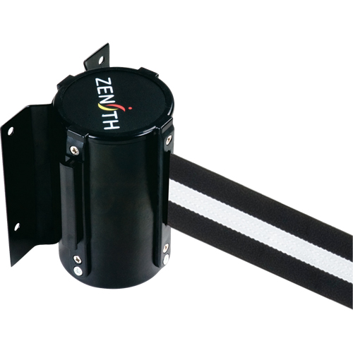 Wall Mount Barrier, Steel, Screw Mount, 7', Black/White Tape Nia-Chem Ltd.