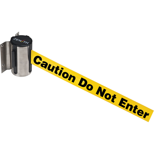 Wall Mount Barrier, Steel, Screw Mount, 7', Yellow Tape Nia-Chem Ltd.