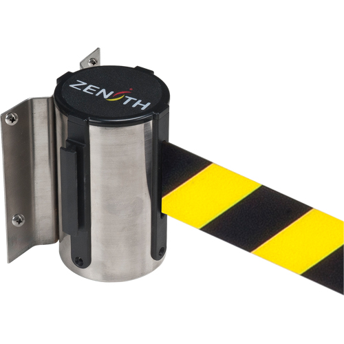 Wall Mount Barrier, Steel, Screw Mount, 7', Black/Yellow Tape Nia-Chem Ltd.