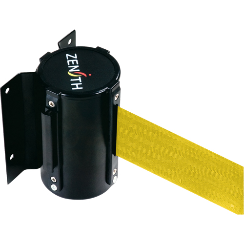 Wall Mount Barrier, Steel, Screw Mount, 12', Yellow Tape Nia-Chem Ltd.