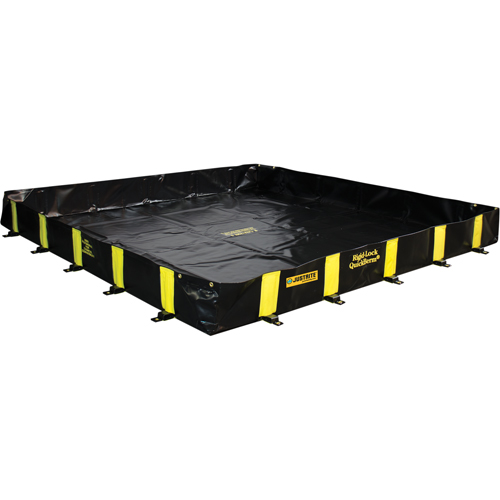 Rigid-Lock QuickBerm&reg;, 745 US gal. Capacity, 10' W x 10' L x 12" H, Stake Wall Nia-Chem Ltd.