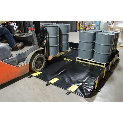 Rigid-Lock QuickBerm&reg;, 745 US gal. Capacity, 10' W x 10' L x 12" H, Stake Wall Nia-Chem Ltd.