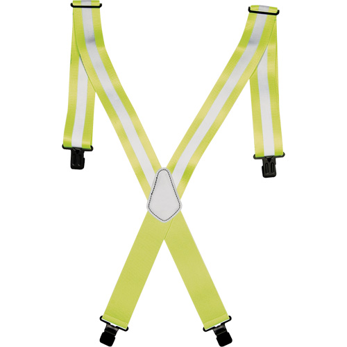 Hi-Viz 2" Work Suspenders, High Visibility Lime-Yellow, Silver Reflective Colour, One Size Nia-Chem Ltd.