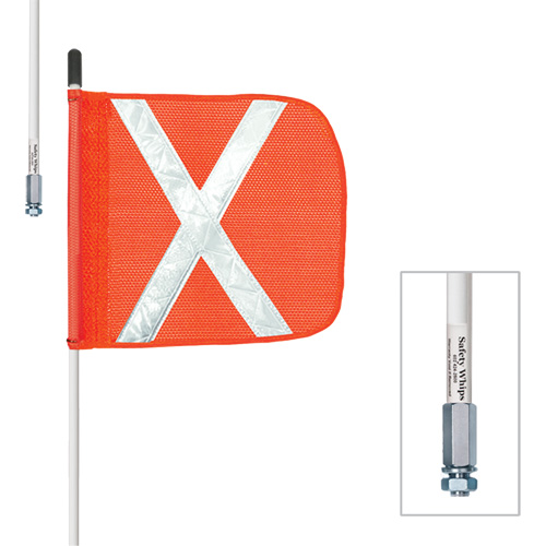 Safety Whip&reg; Heavy-Duty Whips, Threaded Mount, 5' High, Orange Nia-Chem Ltd.