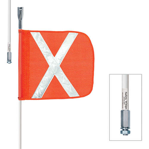 Tiges de s&eacute;curit&eacute; robustes Safety Whip, Fixation Filet&eacute;, Hauteur 8', Orange Nia-Chem Ltd.