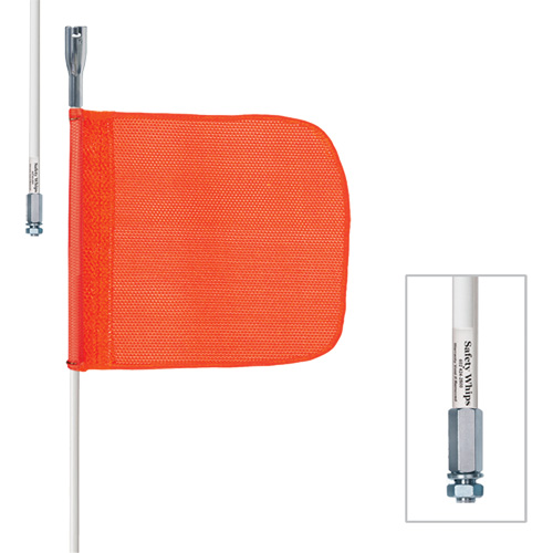 Tiges de s&eacute;curit&eacute; robustes Safety Whip, Fixation Filet&eacute;, Hauteur 10', Orange Nia-Chem Ltd.