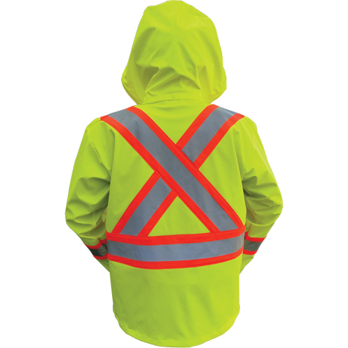 Hi-Vis FR/PU Safety Rain Jackets, Small, High Visibility Lime-Yellow Nia-Chem Ltd.