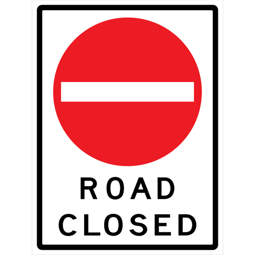 "Road Closed" Roll-Up Traffic Sign, 36" x 48", Vinyl, English with Pictogram Nia-Chem Ltd.