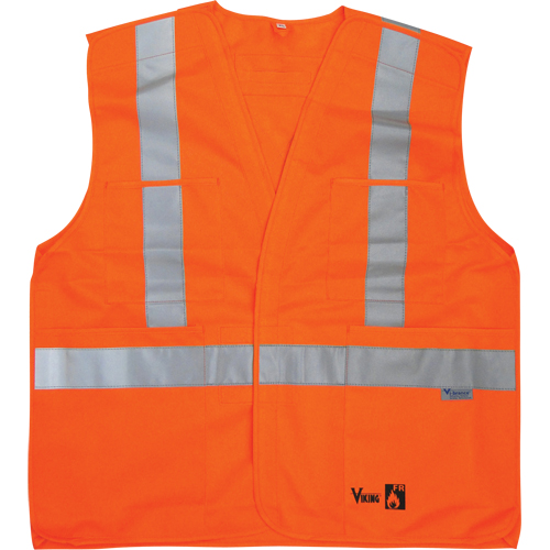 Fire Retardant Safety Vest, High Visibility Orange, Medium/Small, Polyester Nia-Chem Ltd.
