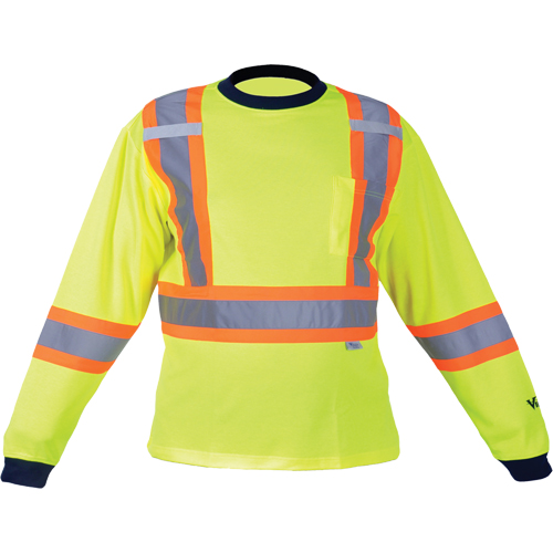 Safety Long Sleeve Shirt, Polyester, Medium, High Visibility Lime-Yellow Nia-Chem Ltd.