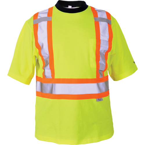 T-shirt de s&eacute;curit&eacute;, Polyester, 2T-Grand, Jaune lime haute visibilit&eacute; Nia-Chem Ltd.