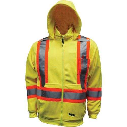 Safety Fleece Hoodie, Polyester, Small, High Visibility Lime-Yellow Nia-Chem Ltd.